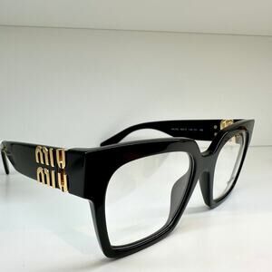 MIU MIU Womens Eyeglasses Black Square Full Rim frames 52-19mm Rx-able Womens